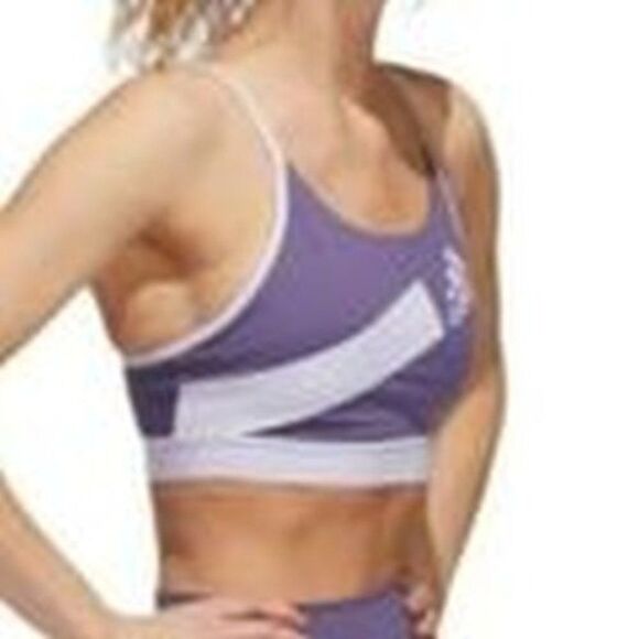 Adidas Womens Plus-Size Sports Bra Cross Back XL Purple - Picture 1 of 7